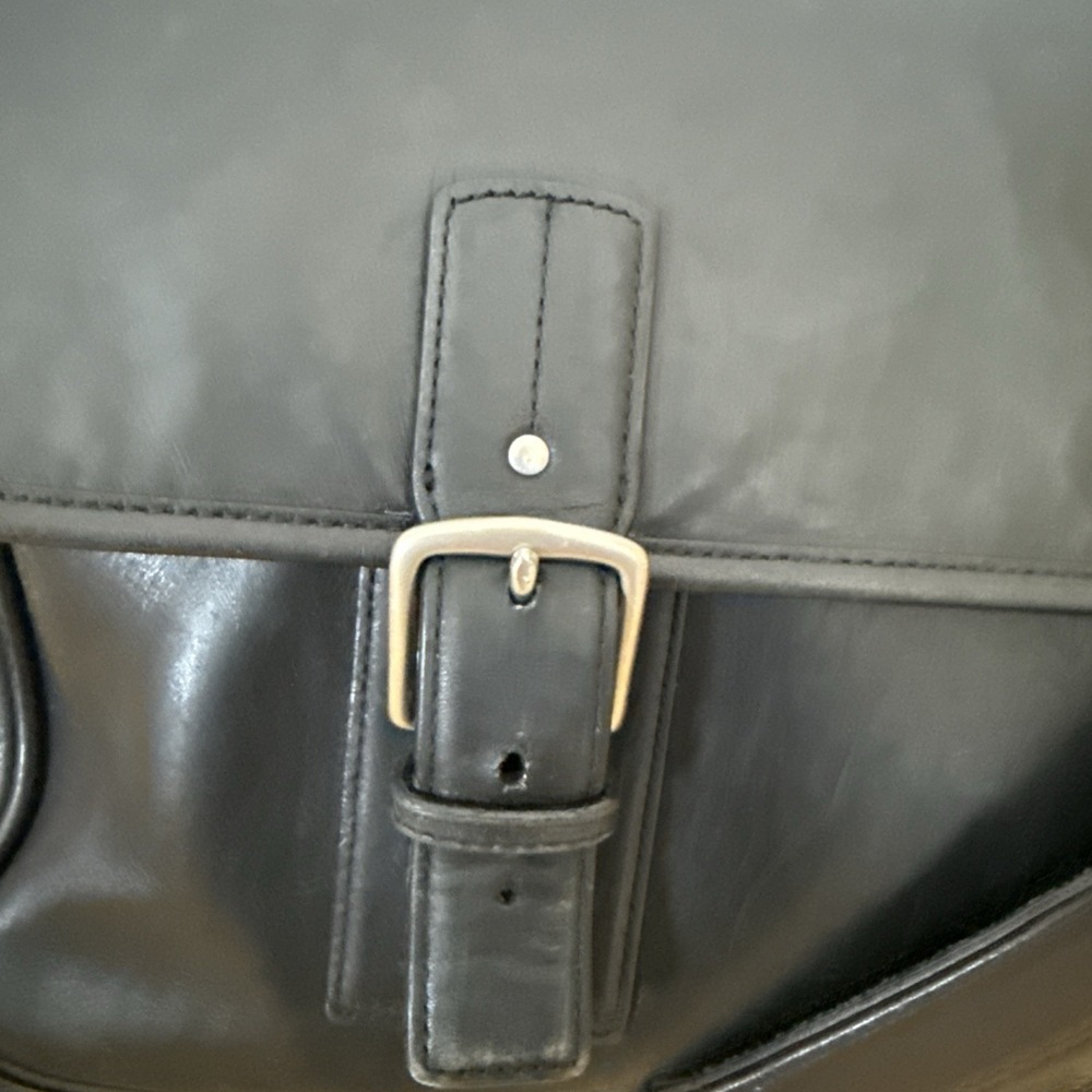 Coach Thompson Executive Black Leather Laptop Bag Briefcase Attache 6455 - Picture 2 of 16